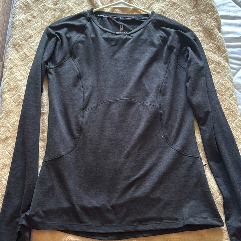 Spyder active long sleeve black top